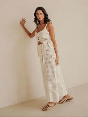 SABO SKIRT White Crochet Tank & skirt Set